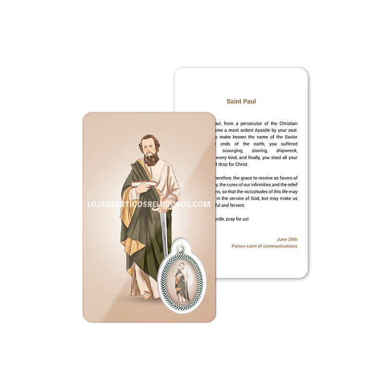 Cartão com oração de São Paulo  4