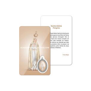 Cartão com oração de Nossa Senhora Peregrina