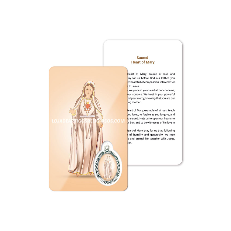 Tarjeta con oración del Sagrado Corazón de María 4