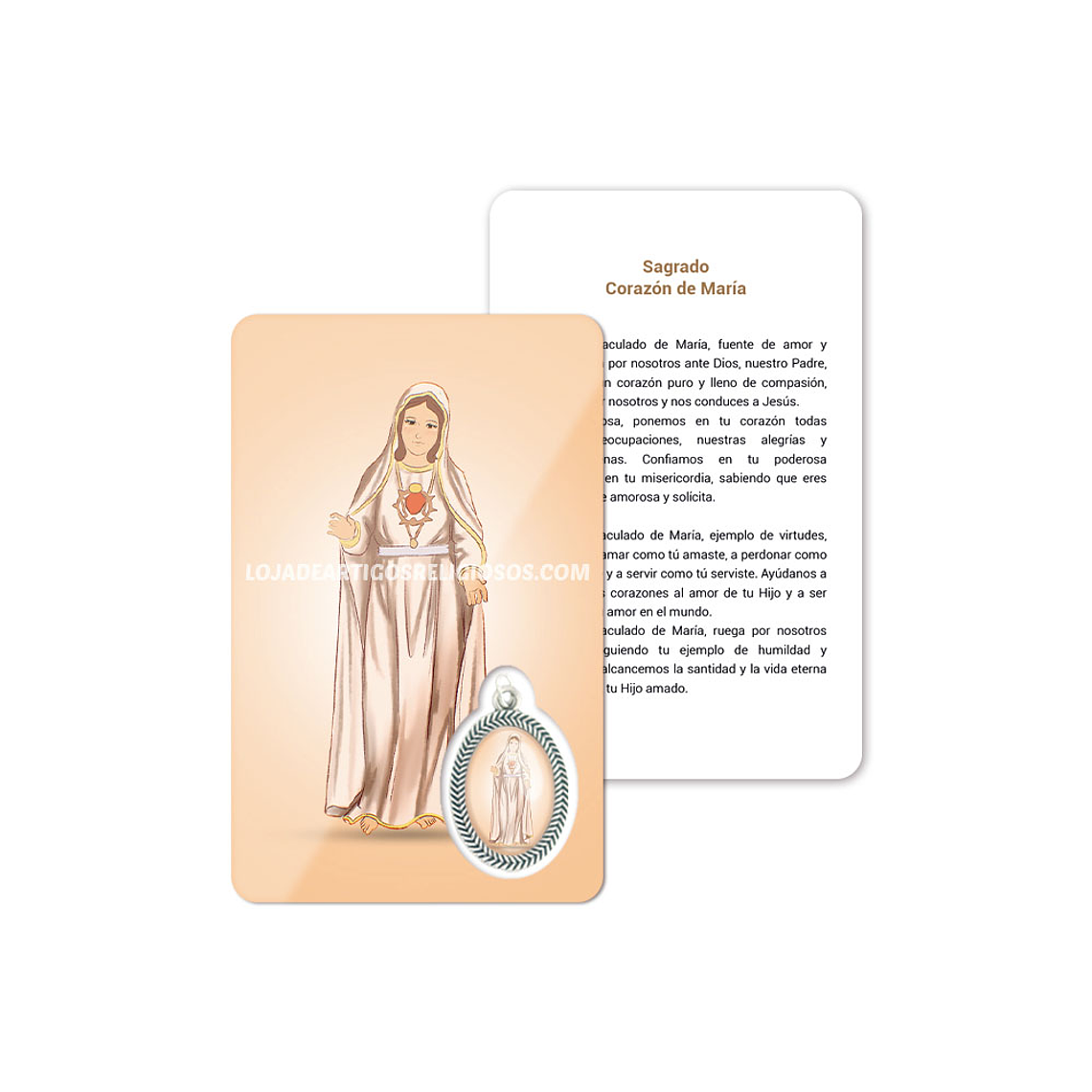 Tarjeta con oración del Sagrado Corazón de María 2