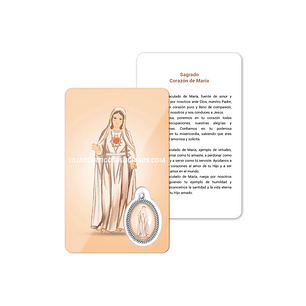 Biglietto con preghiera del Sacro Cuore di Maria