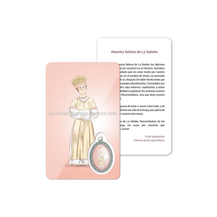 Tarjeta con oración de Nuestra Señora de La Salette 2