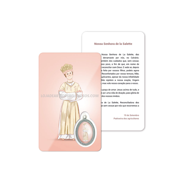 Tarjeta con oración de Nuestra Señora de La Salette 1