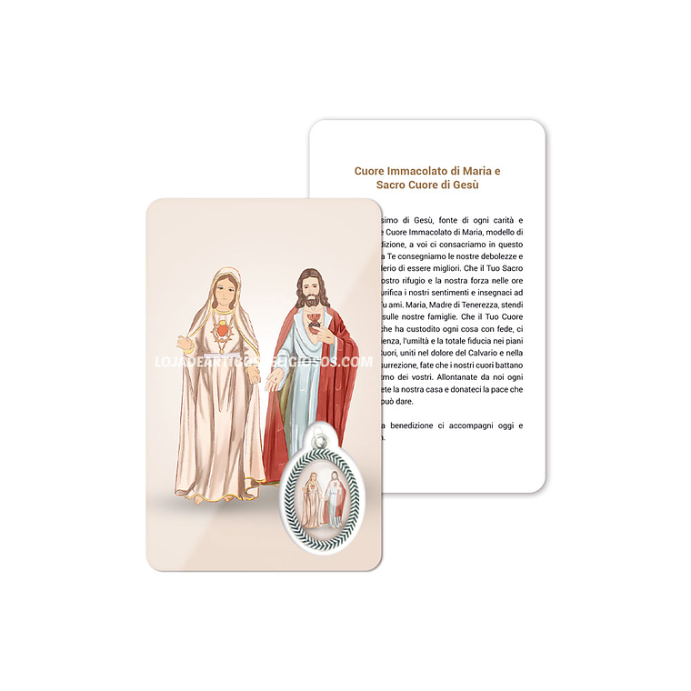 Biglietto con preghiera del Sacro Cuore di Maria e di Gesù 3