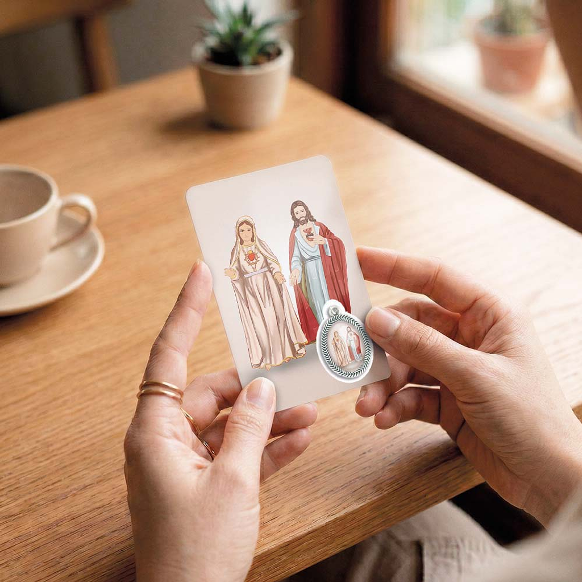 Biglietto con preghiera del Sacro Cuore di Maria e di Gesù 6