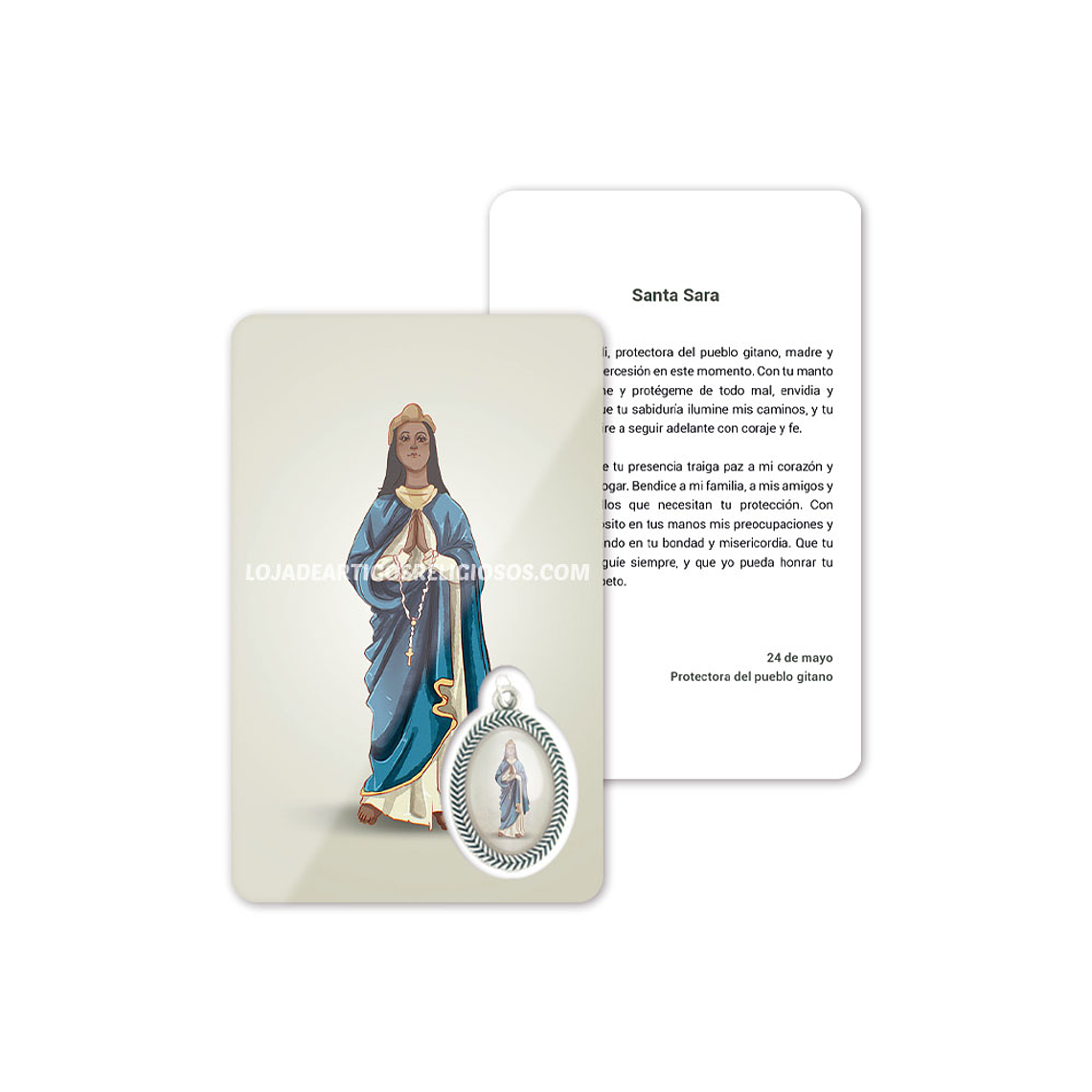 Biglietto con preghiera di Santa Sara 2