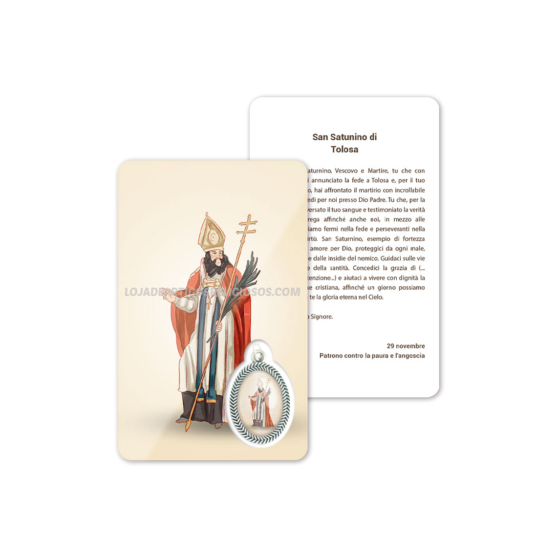 Cartão com oração de São Saturnino 3