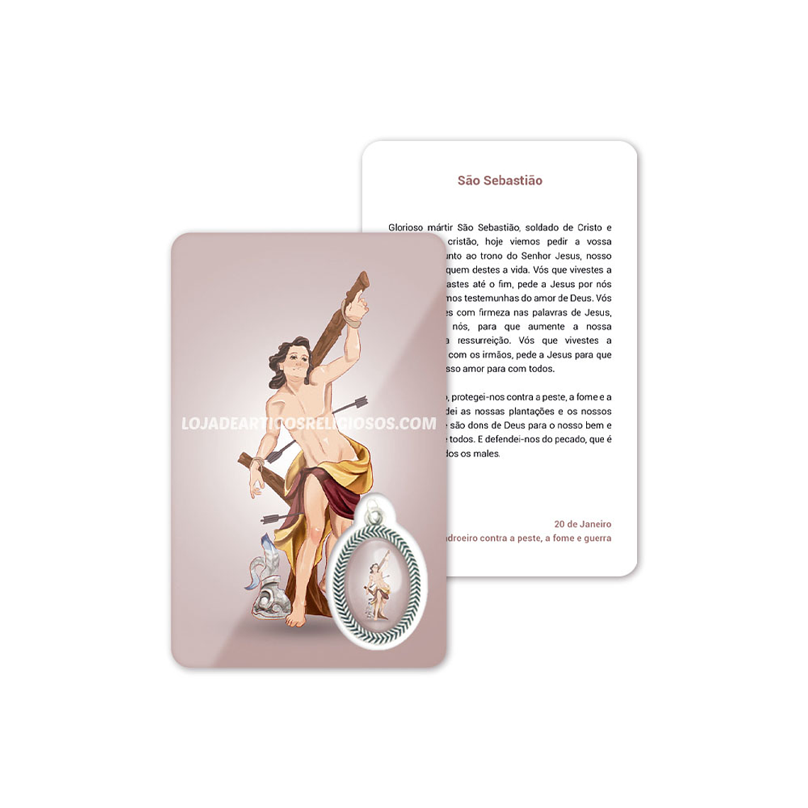 Carte de prière de Saint Sébastien 1