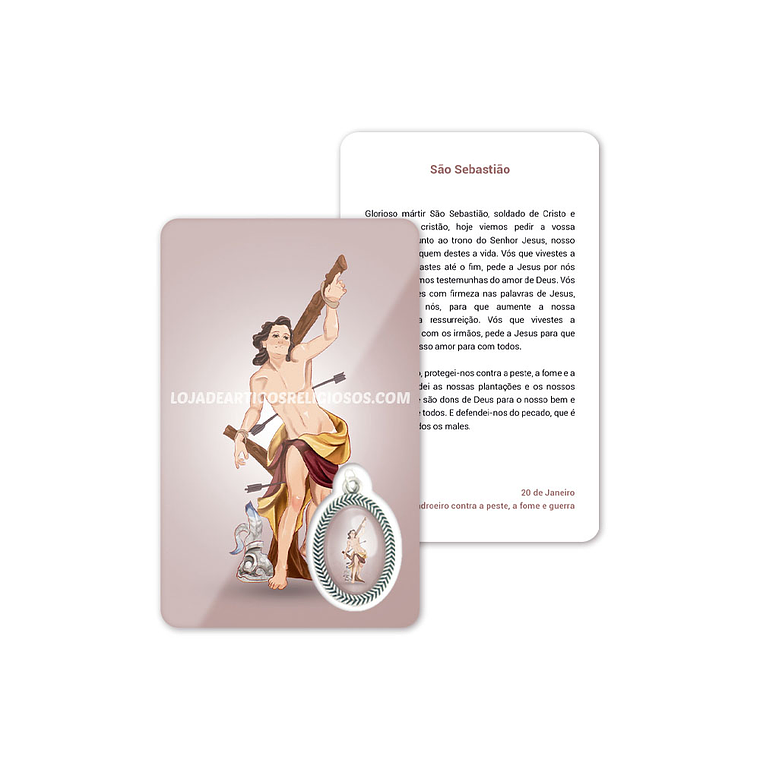 Carte de prière de Saint Sébastien 1
