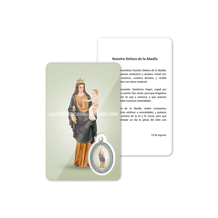 Cartão com oração de Nossa Senhora da Abadia 2
