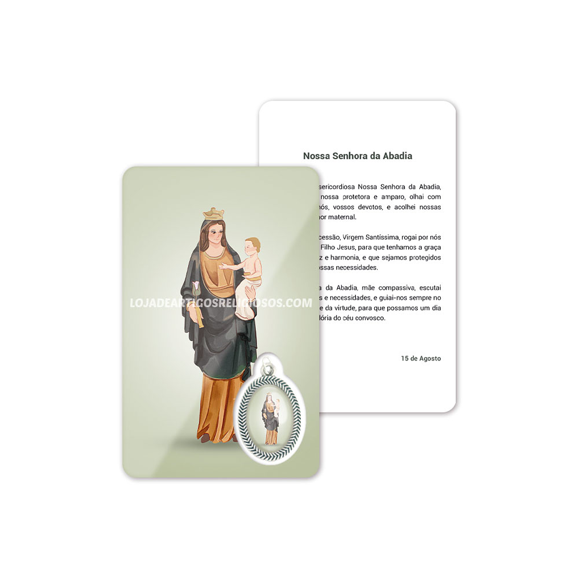 Cartão com oração de Nossa Senhora da Abadia 1