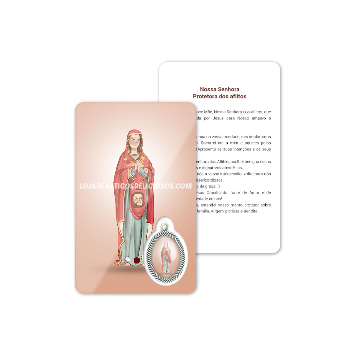 Cartão com oração de Nossa Senhora Protetora dos Aflitos 1