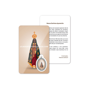 Cartão com oração de Nossa Senhora Aparecida