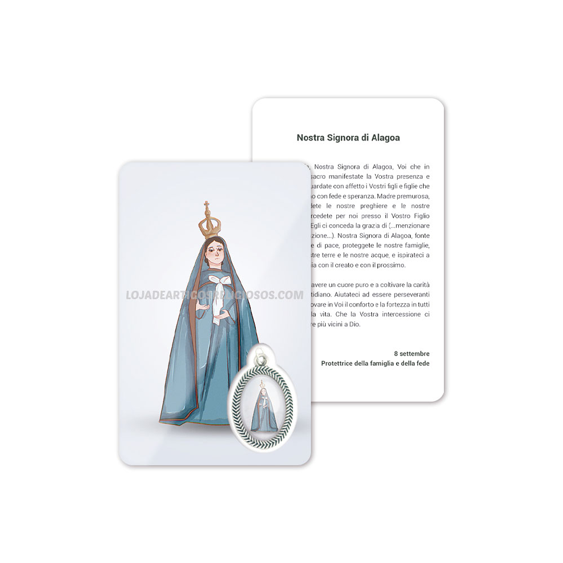 Cartão com oração de Nossa Senhora da Alagoa 3