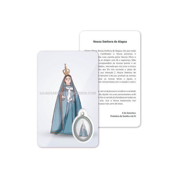 Cartão com oração de Nossa Senhora da Alagoa 1