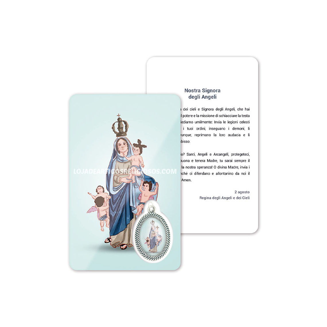 Biglietto con preghiera di Nostra Signora degli Angeli 3