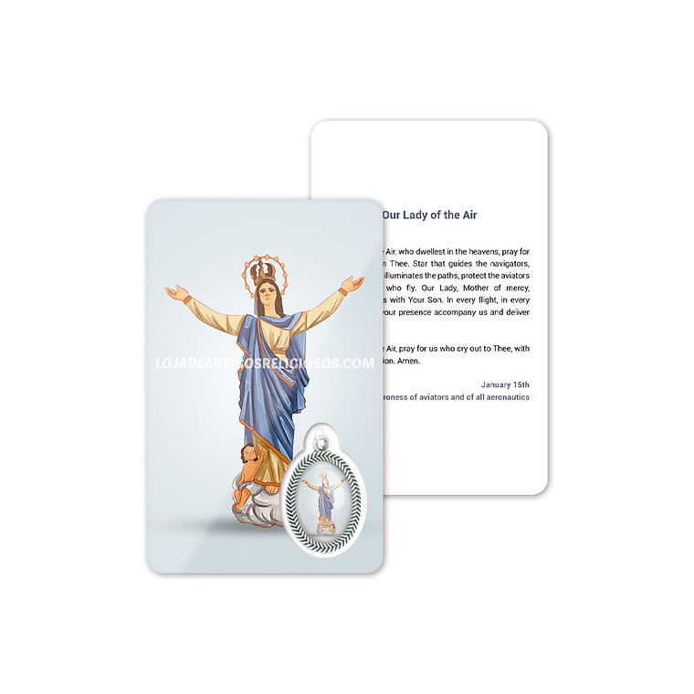 Tarjeta con oración de Nuestra Señora del Aire 4