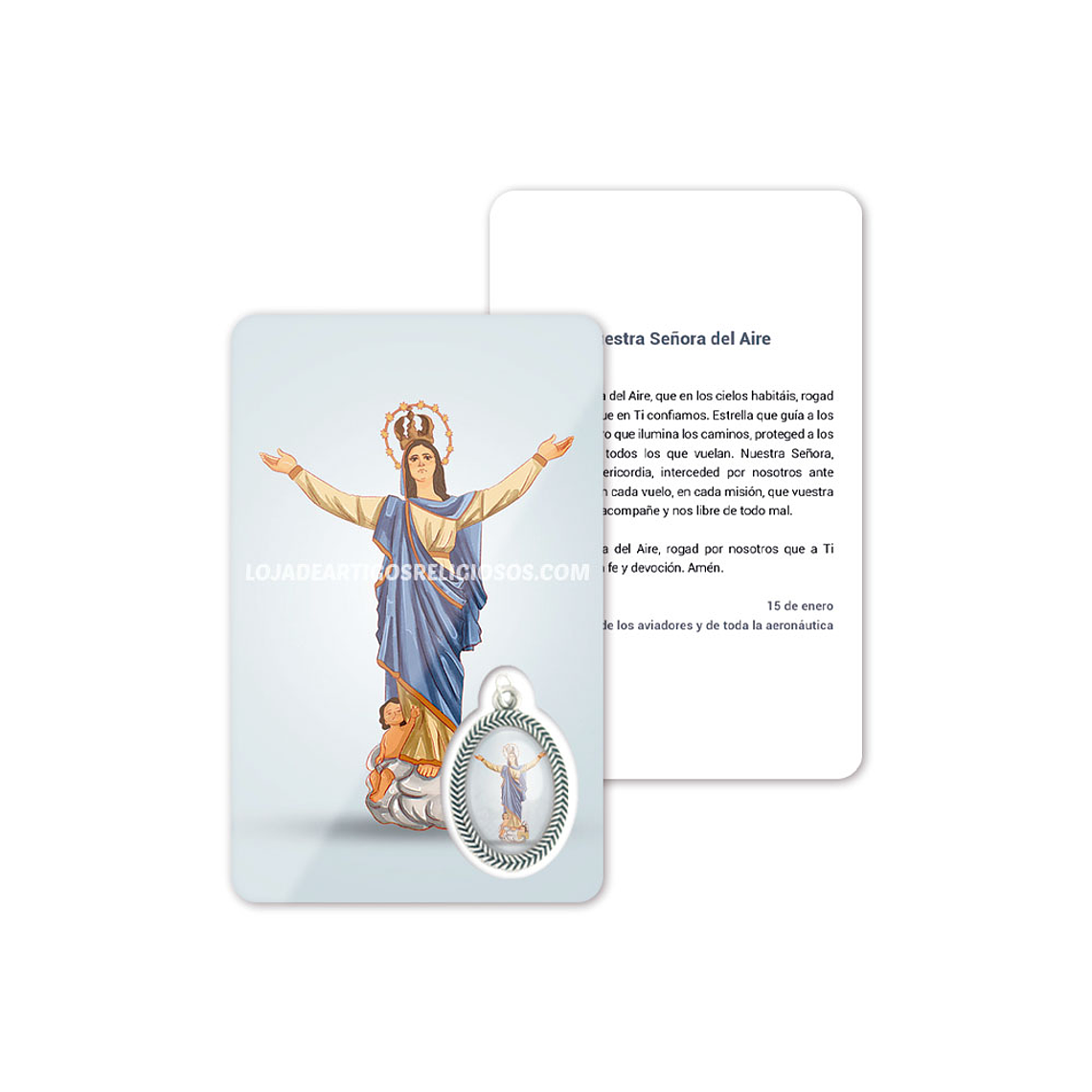 Tarjeta con oración de Nuestra Señora del Aire 2