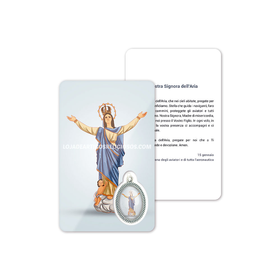 Tarjeta con oración de Nuestra Señora del Aire 3