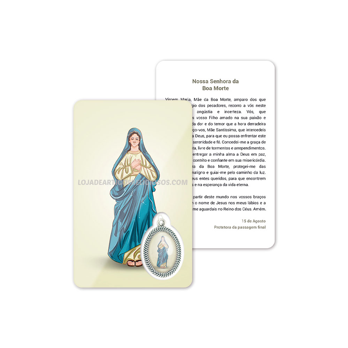 Cartão com oração de Nossa Senhora de Boa Morte 1