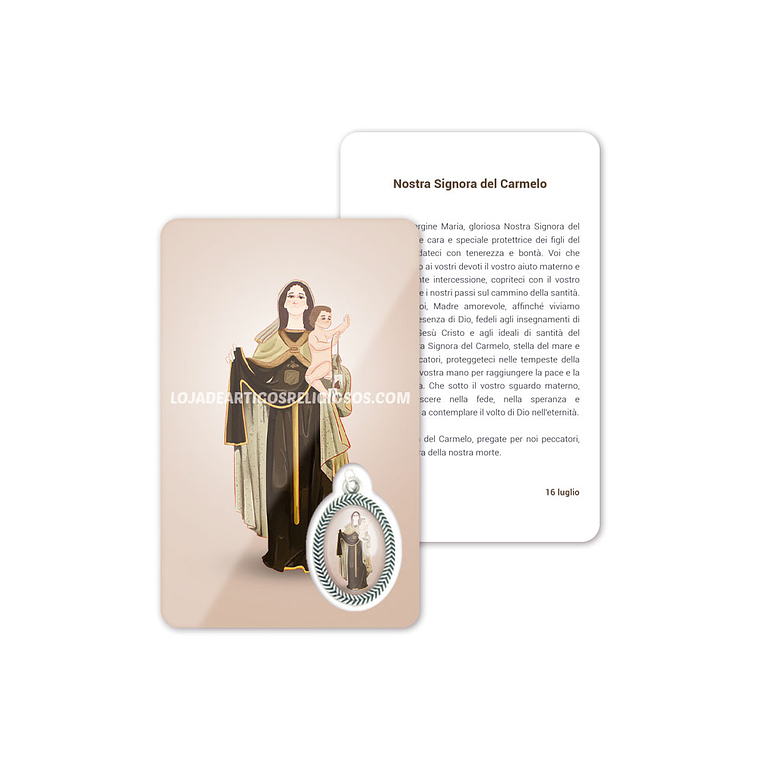 Cartão com oração de Nossa Senhora do Carmo 3