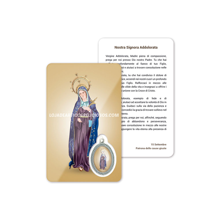 Cartão com oração de Nossa Senhora das Dores 3