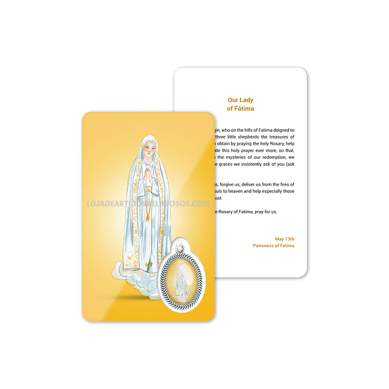 Cartão com oração de Nossa Senhora de Fátima 4