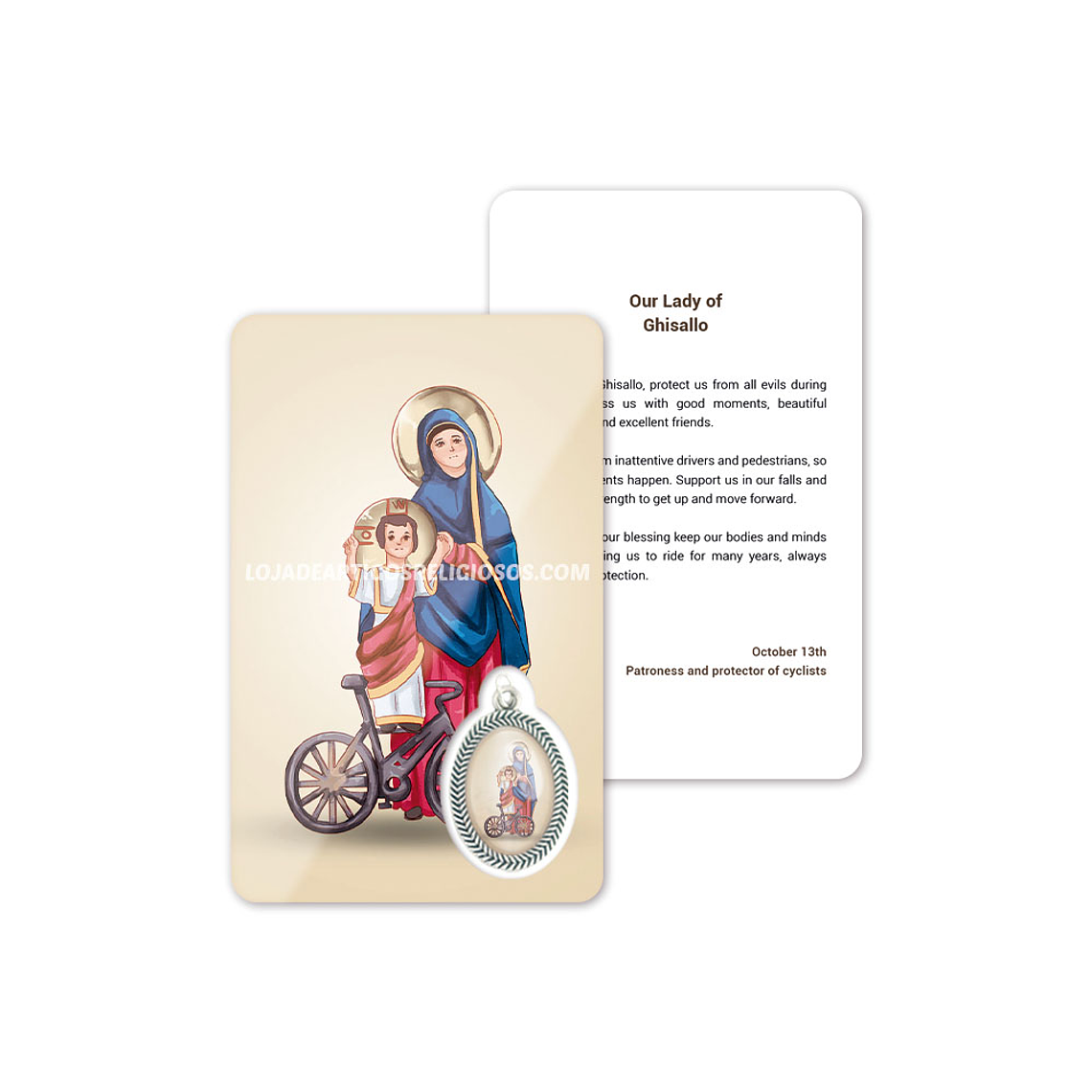 Tarjeta con oración de Nuestra Señora de Ghisallo 4
