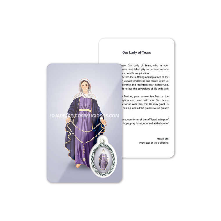 Cartão com oração de Nossa Senhora das Lágrimas 4