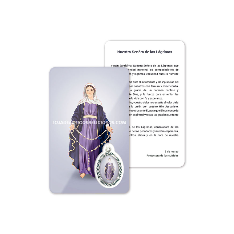 Cartão com oração de Nossa Senhora das Lágrimas 2