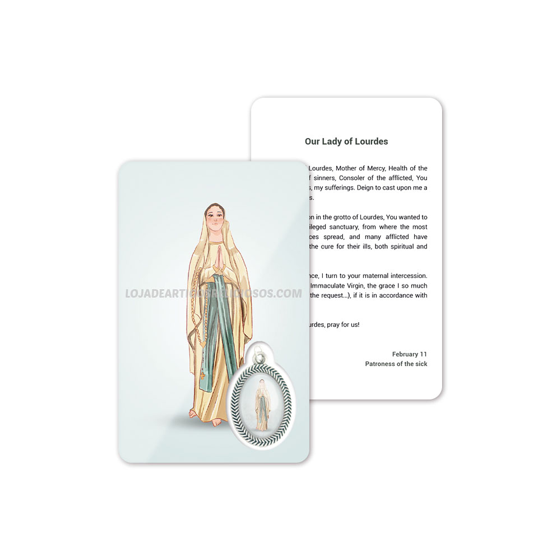Our Lady of Lourdes prayer card 4