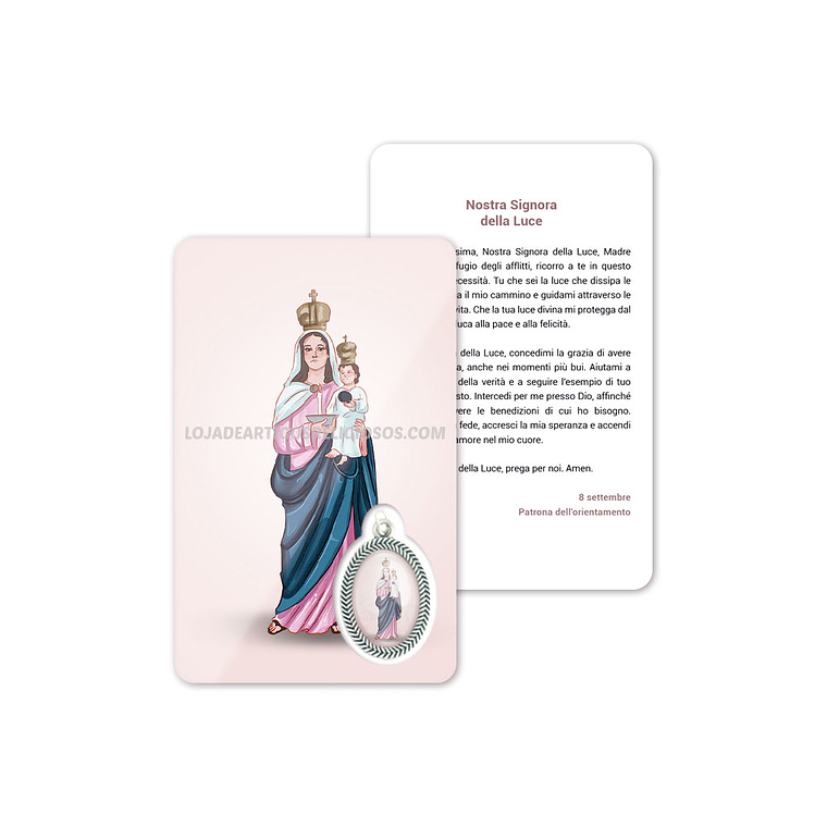 Tarjeta con oración de Nuestra Señora de la Luz 3