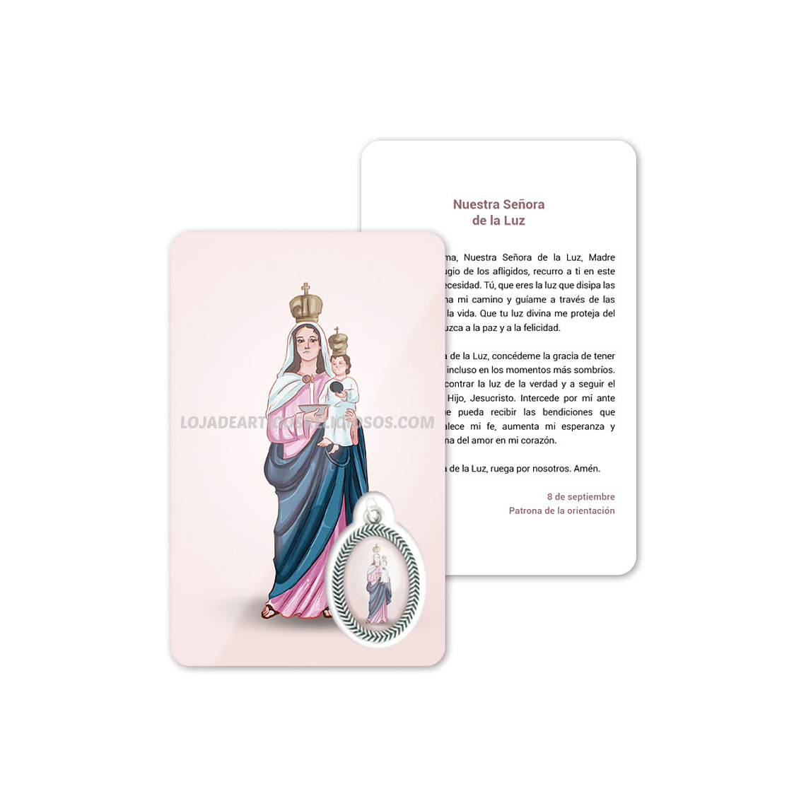 Tarjeta con oración de Nuestra Señora de la Luz 2
