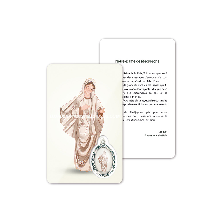 Cartão com oração de Nossa Senhora de Medjugorje 5