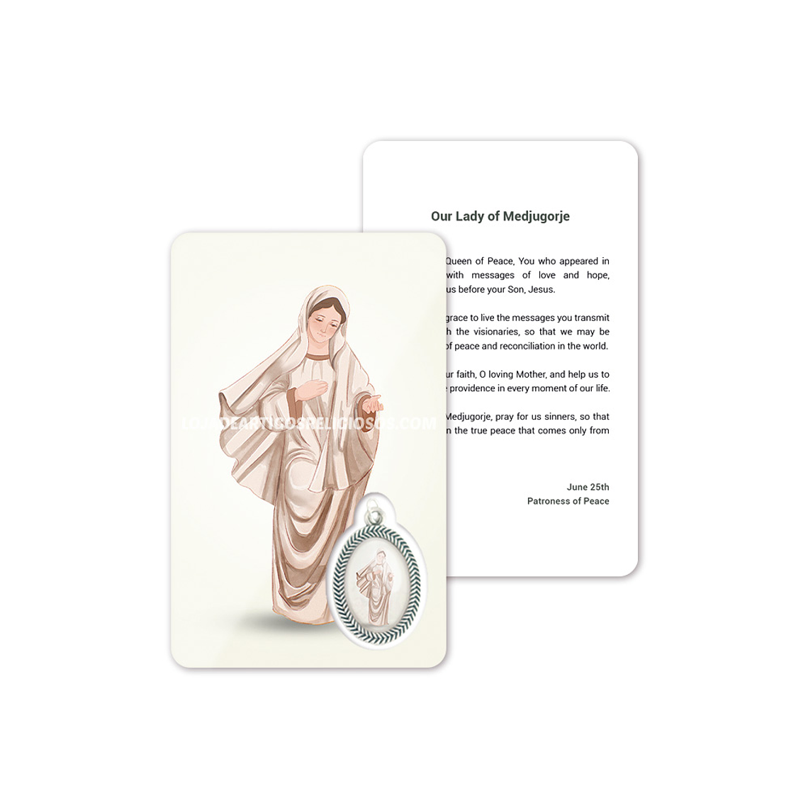 Cartão com oração de Nossa Senhora de Medjugorje 4