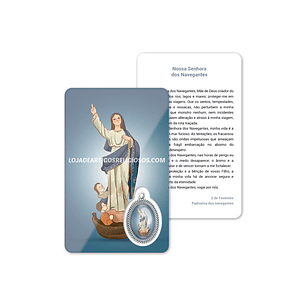 Cartão com oração de Nossa Senhora dos Navegantes