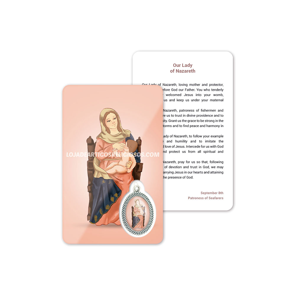 Cartão com oração de Nossa Senhora da Nazaré 4