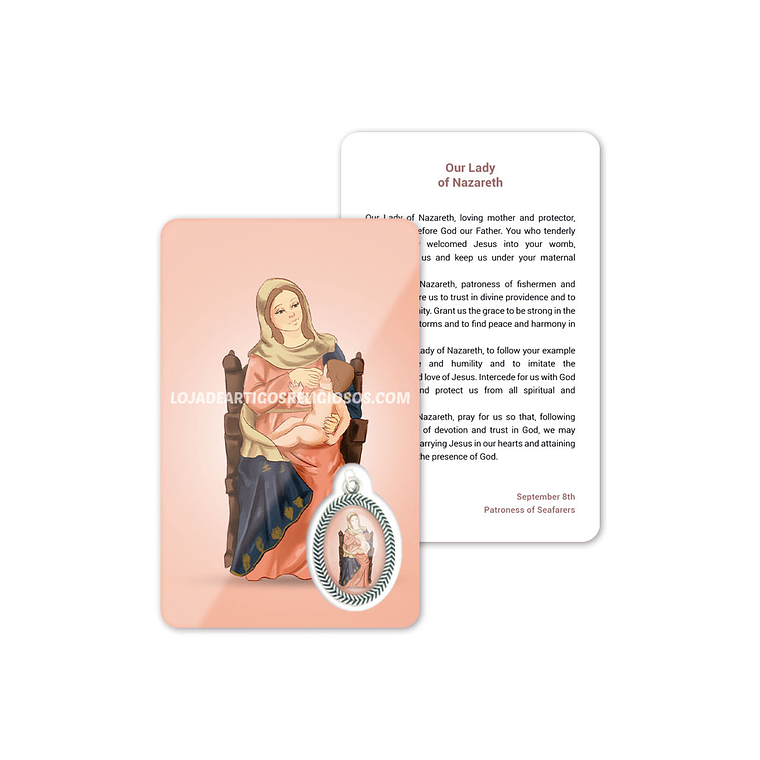 Cartão com oração de Nossa Senhora da Nazaré 4