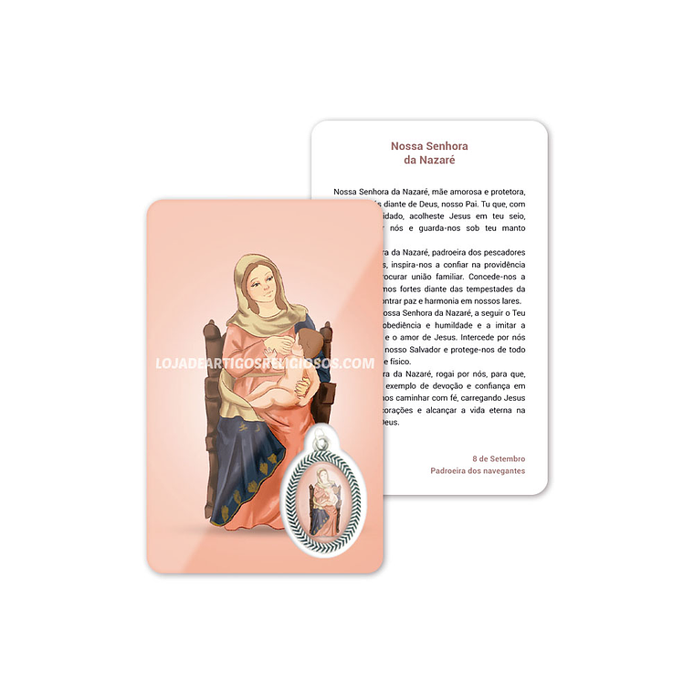 Cartão com oração de Nossa Senhora da Nazaré 1