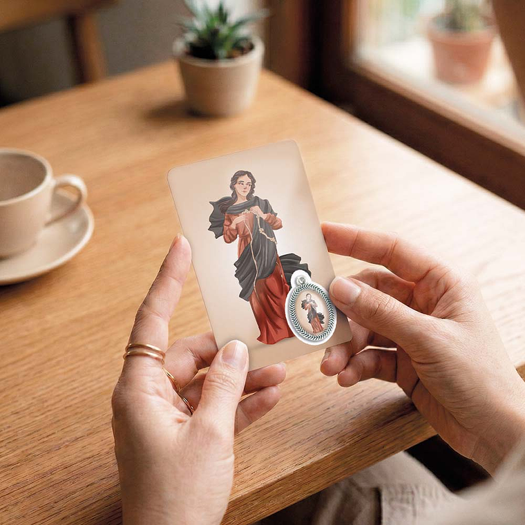 Cartão com oração de Nossa Senhora Desatadora de Nós 6