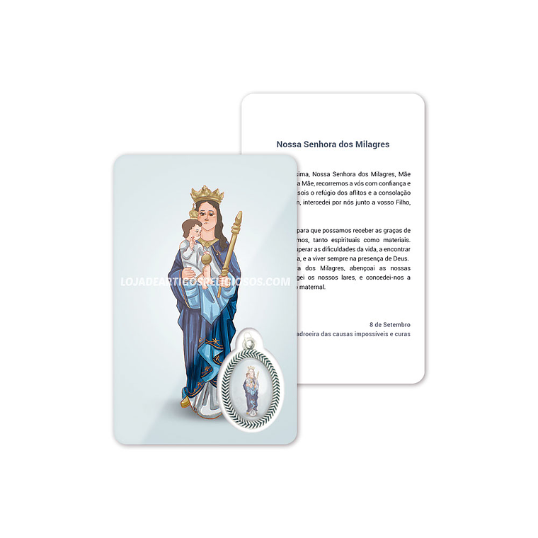 Tarjeta con oración de Nuestra Señora de los Milagros 1