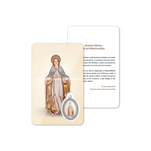 Tarjeta con oración de Nuestra Señora de las Misericordias