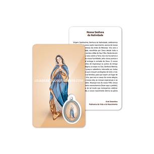 Tarjeta con oración de Nuestra Señora de la Natividad
