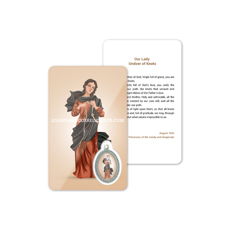 Cartão com oração de Nossa Senhora Desatadora de Nós 4