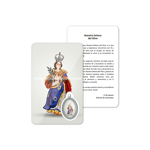 Tarjeta con oración de Nuestra Señora del Olivo