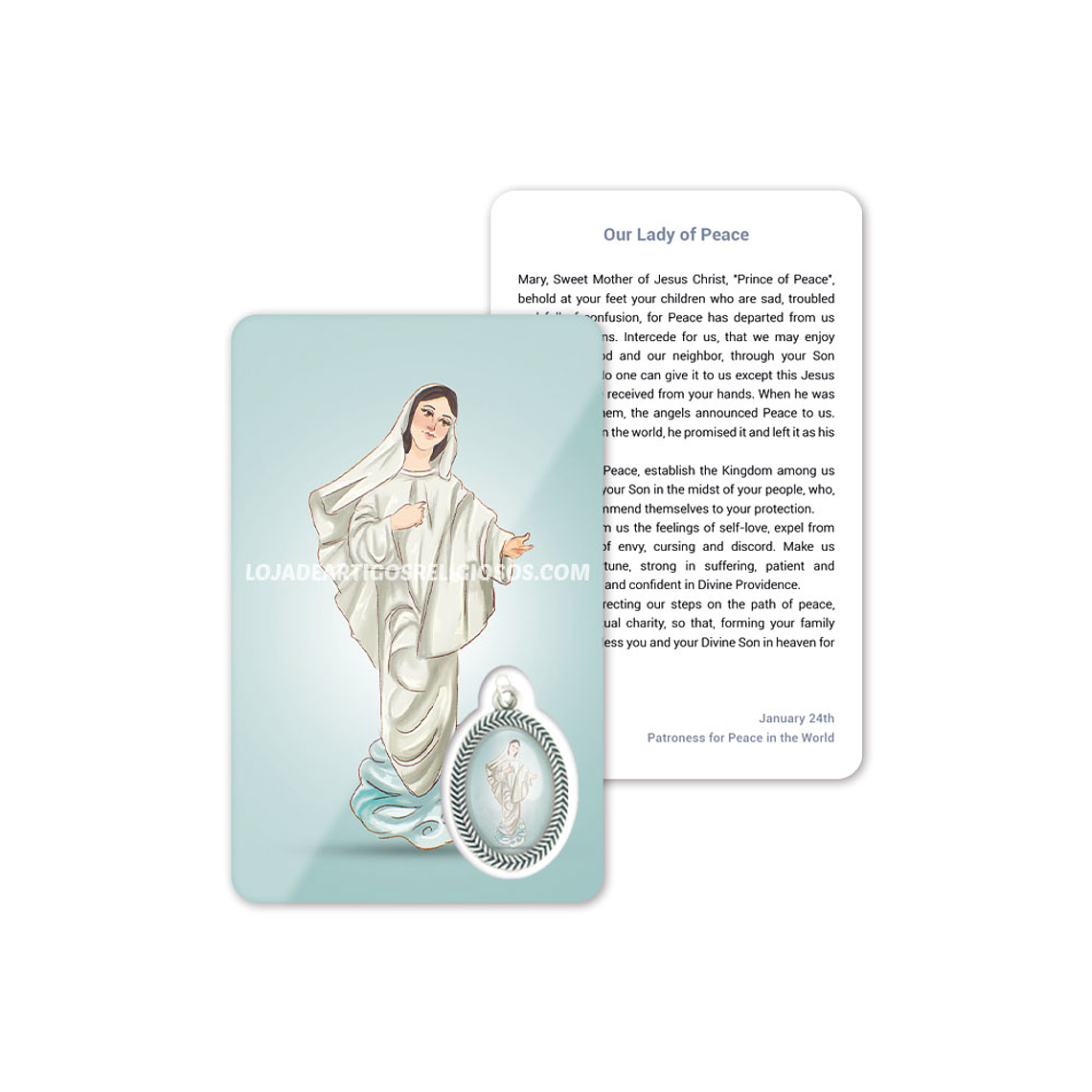 Cartão com oração de Nossa Senhora da Paz 4