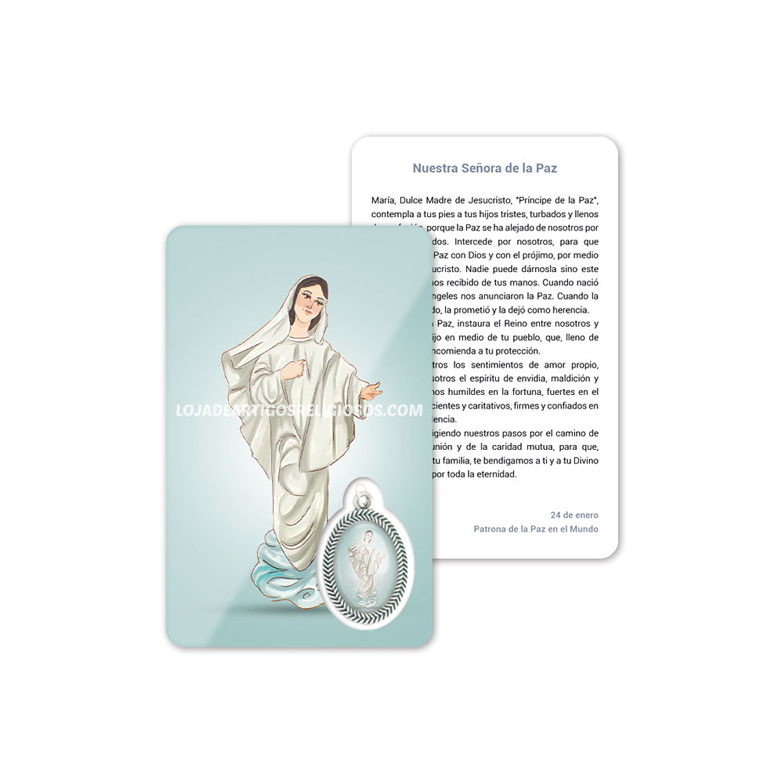 Cartão com oração de Nossa Senhora da Paz 2