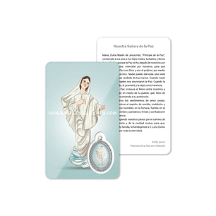 Cartão com oração de Nossa Senhora da Paz