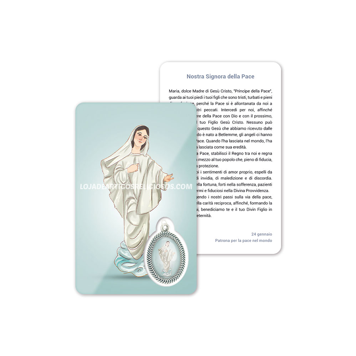Cartão com oração de Nossa Senhora da Paz 3