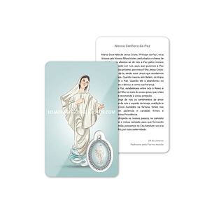 Cartão com oração de Nossa Senhora da Paz